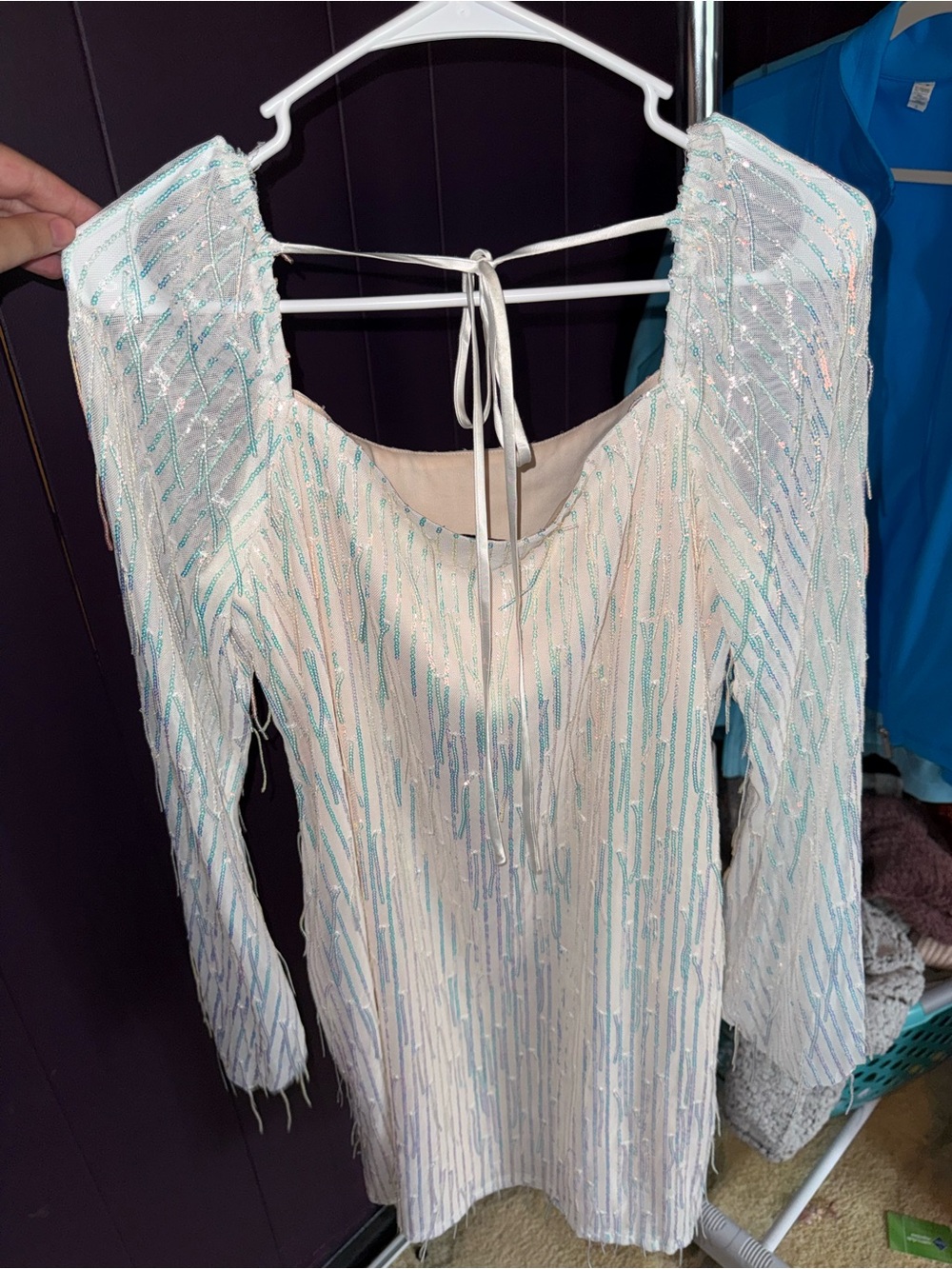 Xtraordinary White Iridescent Sequin dress - Picture 4 of 5
